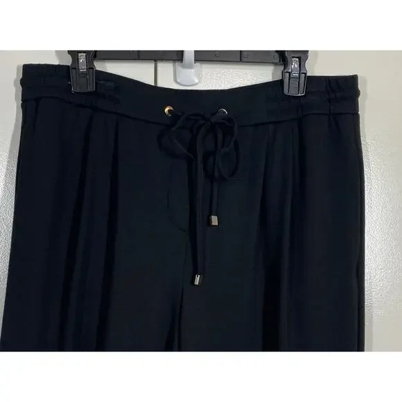 Laundry by Shelli Segal Black Ponte Knit Elastic Waist Pants Size Large - Picture 3 of 10